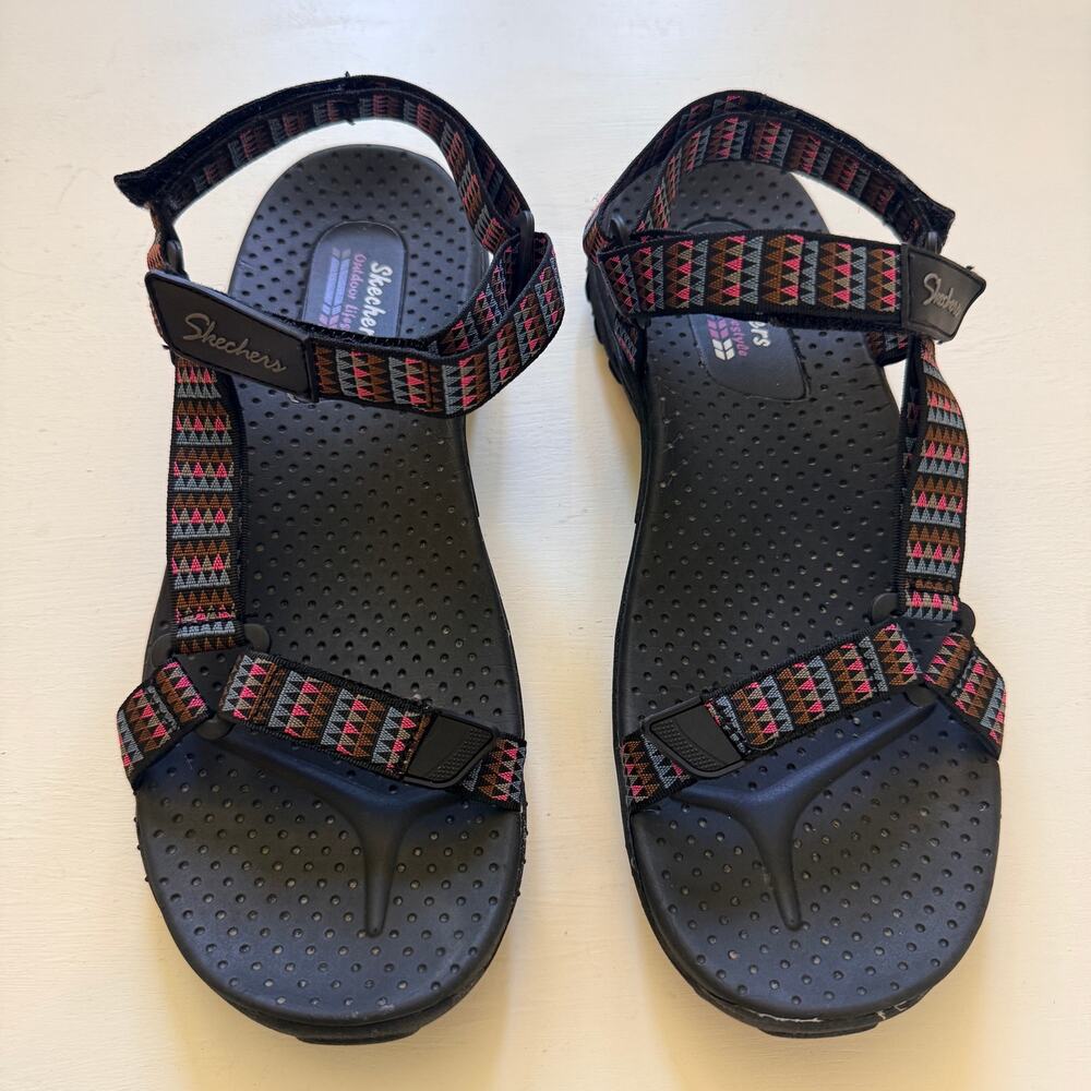 Skechers Womens Reggae Redemption Strappy Black Sandals Size 9